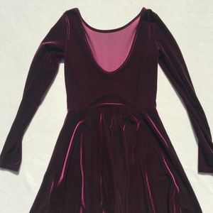 Red Velvet Dress with Low Back